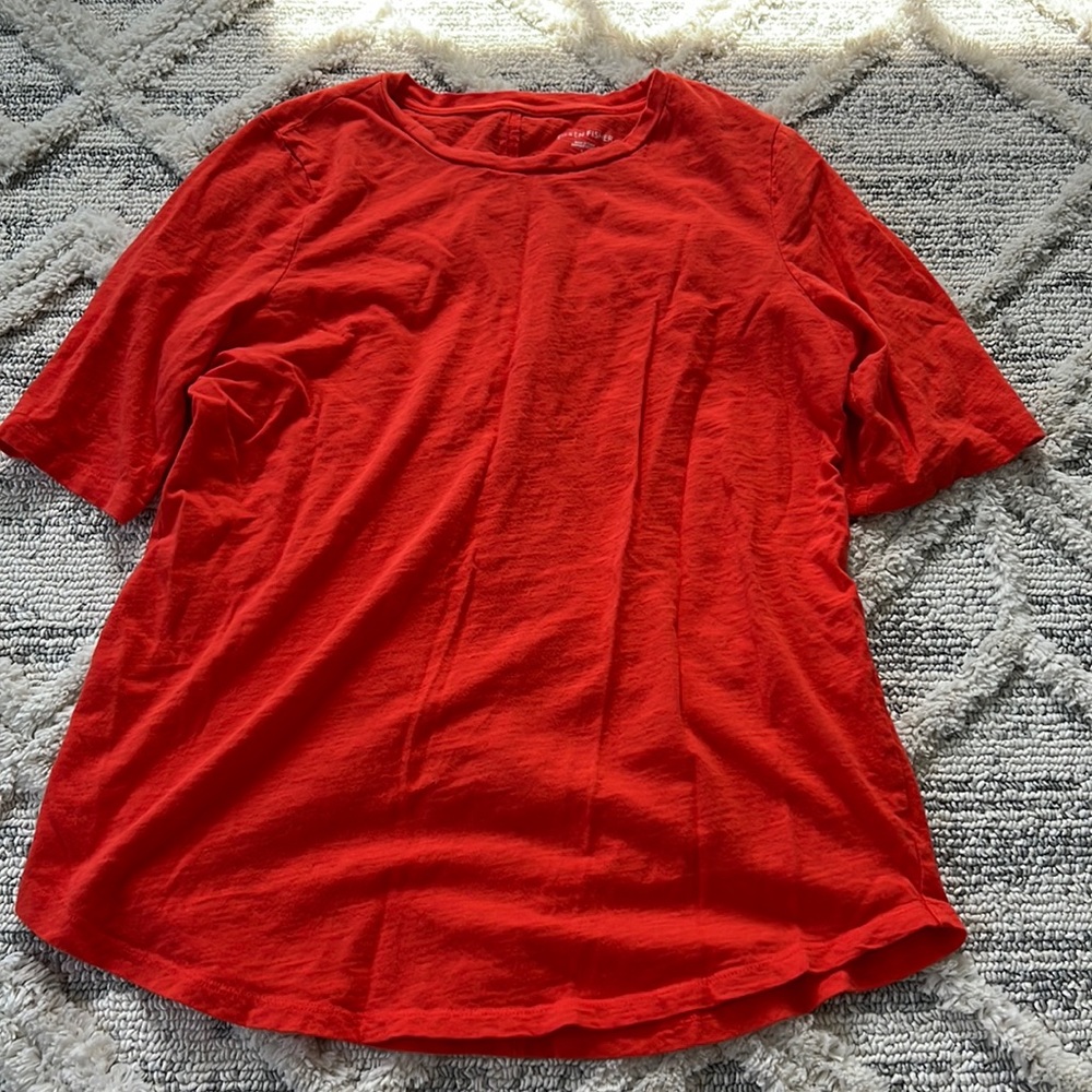 Eileen Fisher red cotton t-shirt